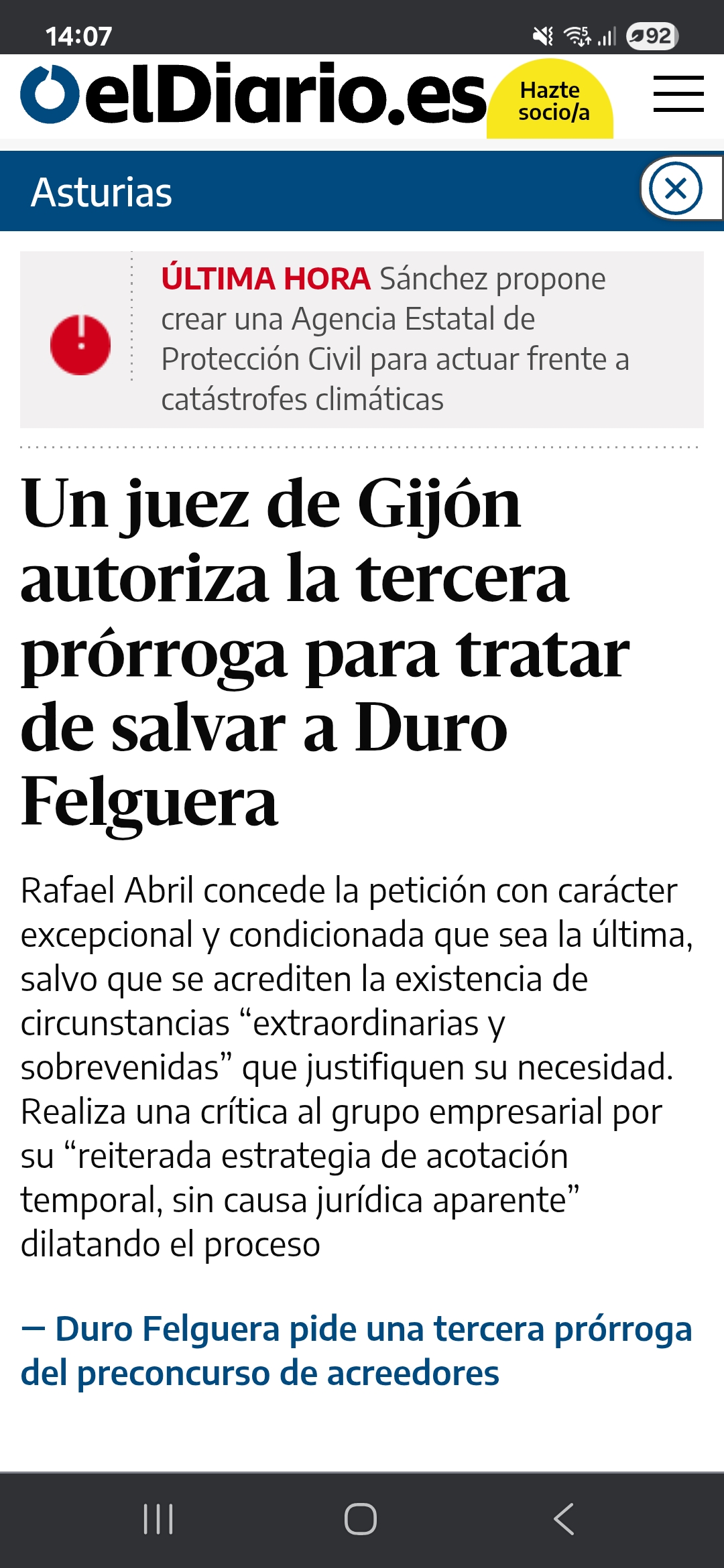 Ha salido hoy,si alguien quiere colgar la Noticia entera..
