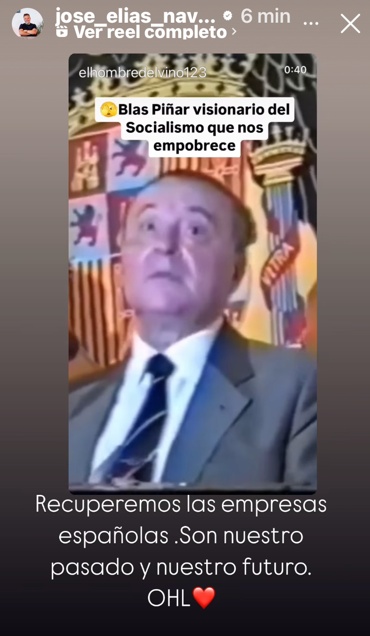 Elias vuelve a la carga con mensajes subliminales de OHL otra vez en Instagram