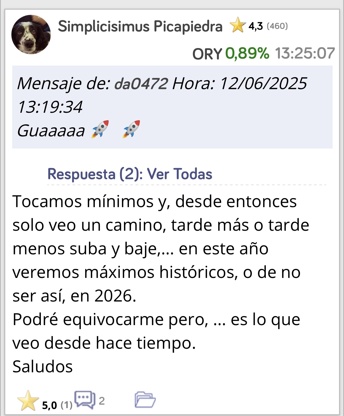 Hay que ser un auténtico sin vergüenza y un completo cara dura para escribir esto. Dice que este año se verán máximos históricos y se queda tan ancho. Hay que parar los pies a estos vende humos