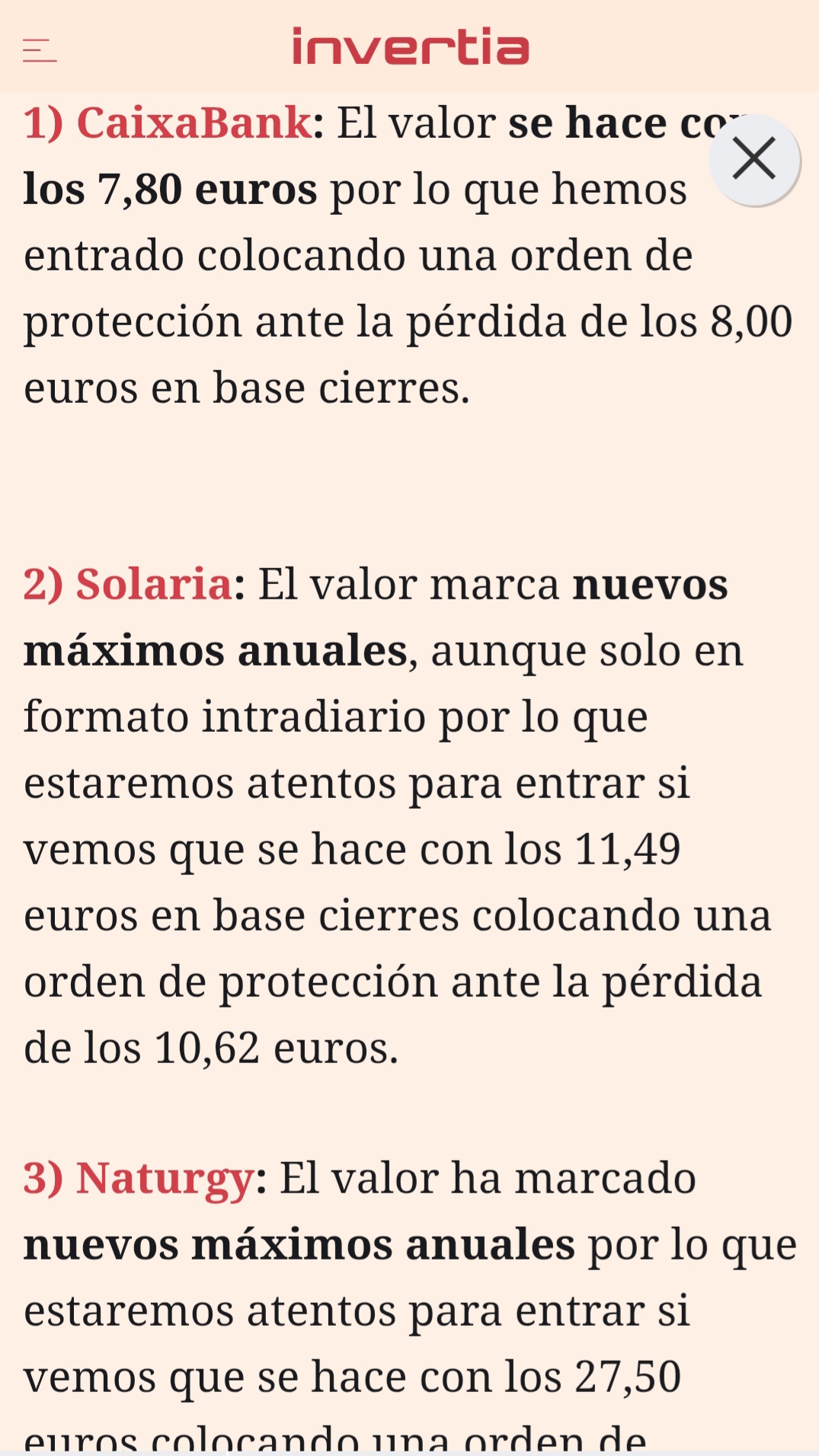 O sea según este analista sería entrada en Solaria, si ha cierre hace los 11,49.