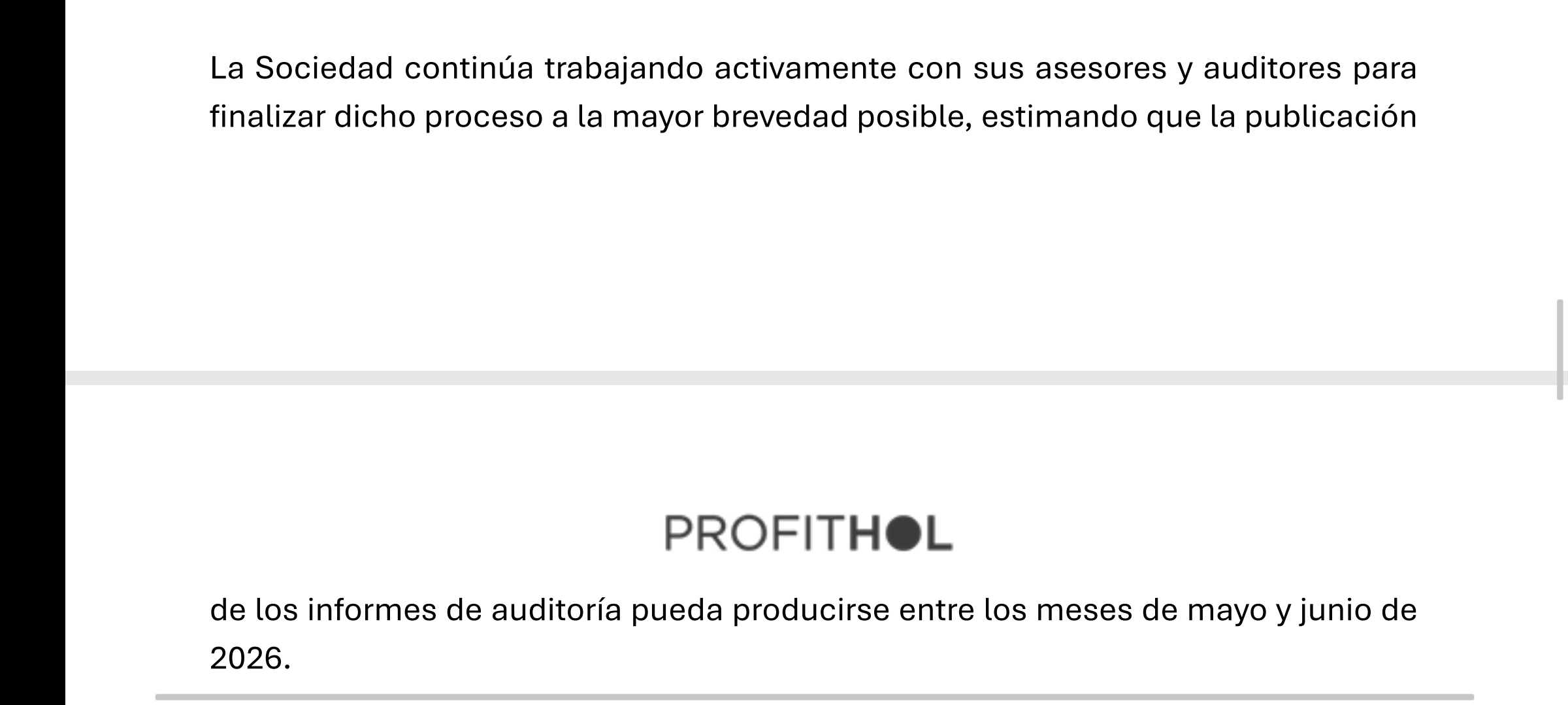 En el IP del 28 abril dijeron entre mayo y junio . Les queda dos semanas