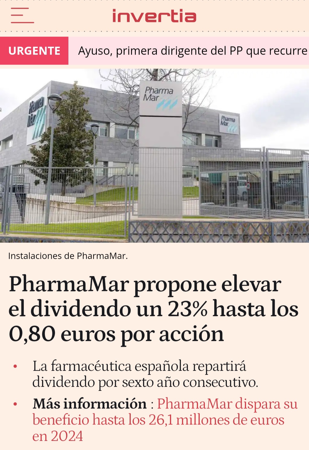 https://www.elespanol.com/invertia/observatorios/sanidad/20250326/pharmamar-propone-elevar-dividendo-euros-accion/934156663_0.html
