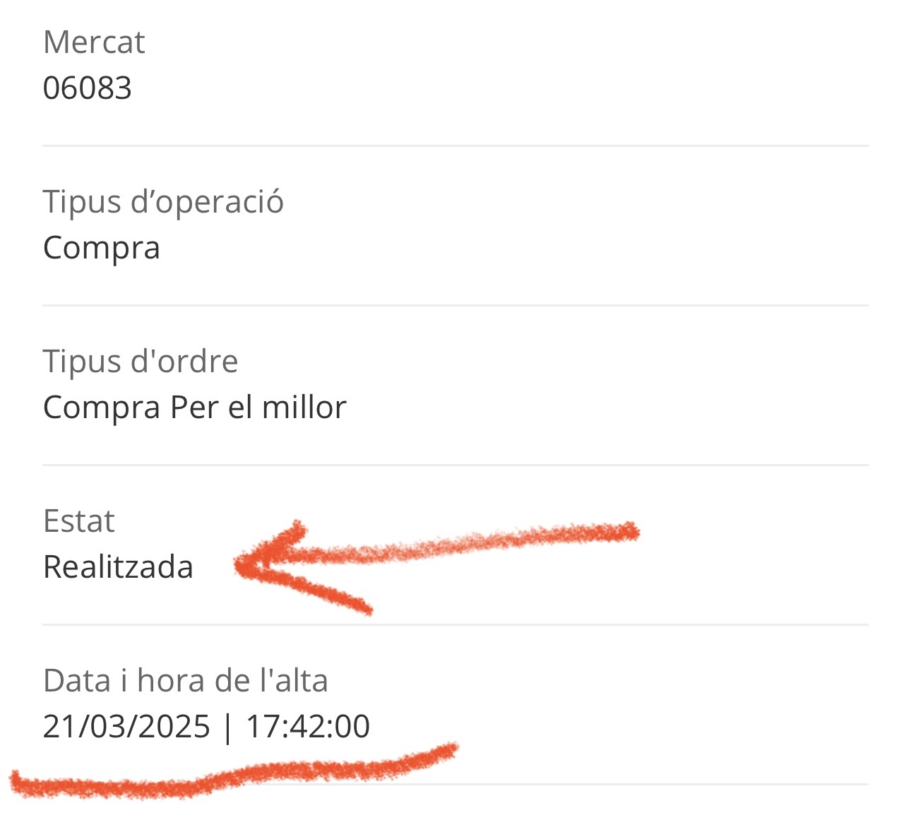 No lo sé… he creado la orden a las 17:42….