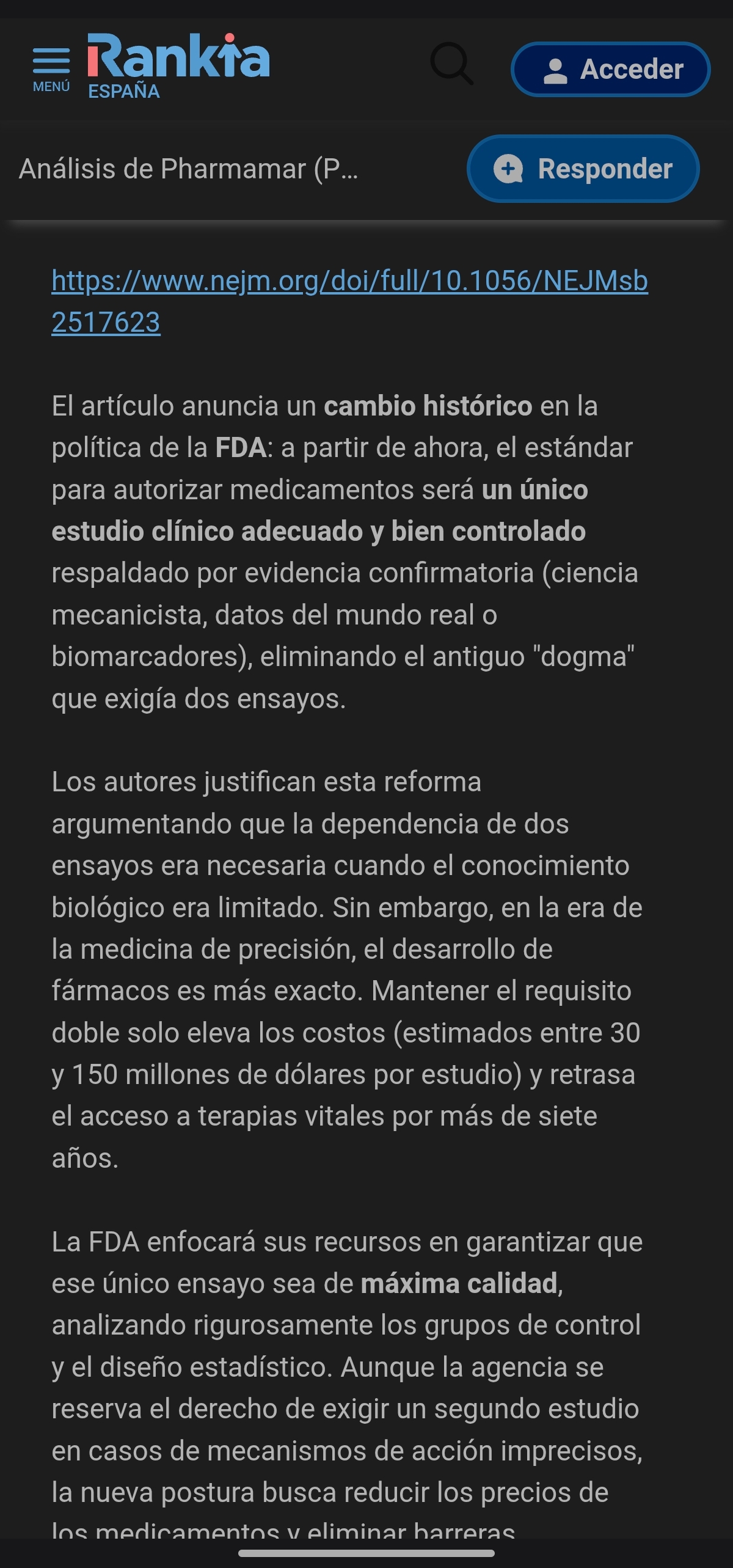 grafico de la accion Pharma Mar