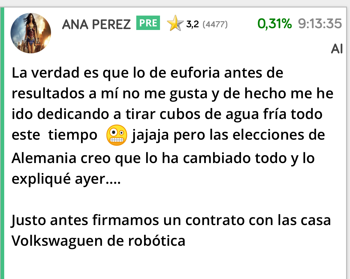 Anunciaron contratos importantes de robótica para calentarla
Es curioso la de tiempo que llevan sin anunciar contratos
El año pasado no paraban ..