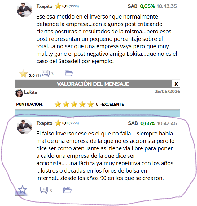 Me referia a esto que comente ......en circulo lo que pienso de estos que siempre hablan mal de una empresa....