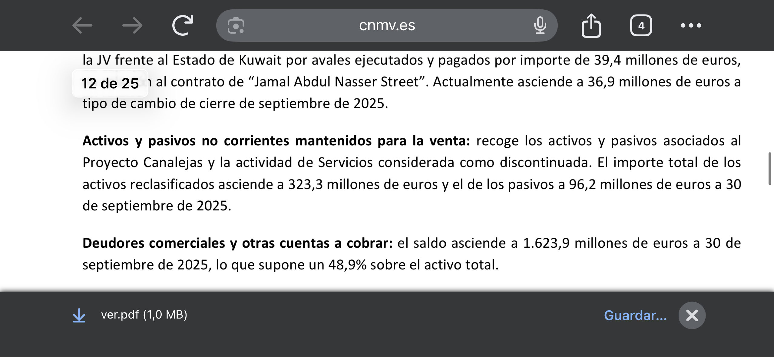 Este es el resumen de los resultados. Canalejas Ingesan no cubren los bonos.