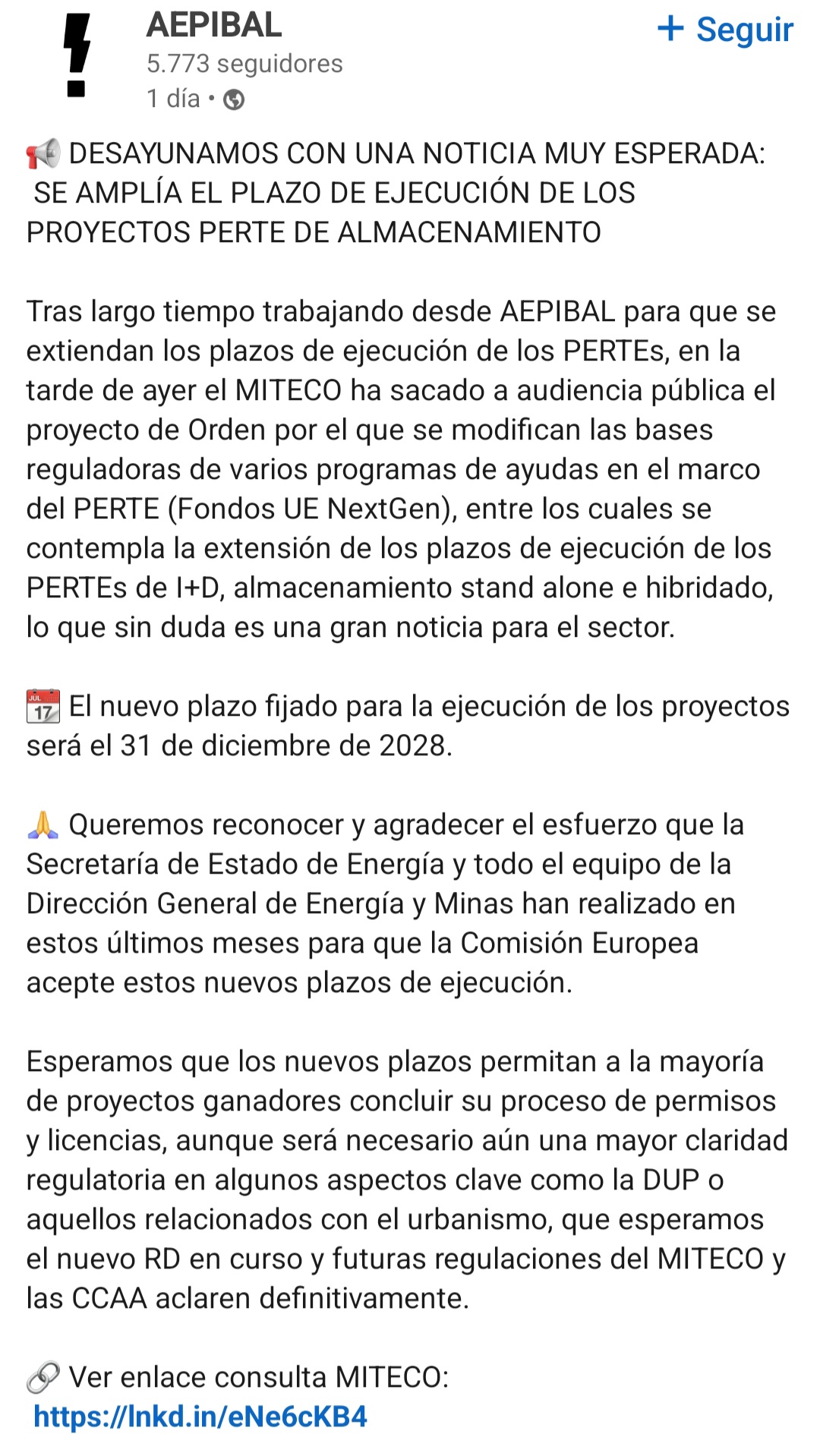 Buenos días, tenemos grandes noticias del tema PERTES:
28/12/2023 - Asignados 150MM para 36 proyectos de hibridacion que representan inversiones por valor de 570MM.
11/12/2024 - Asignados 150MM para 35 proyectos "Stand Alone" que representan inversiones por valor de 706,9 MM.