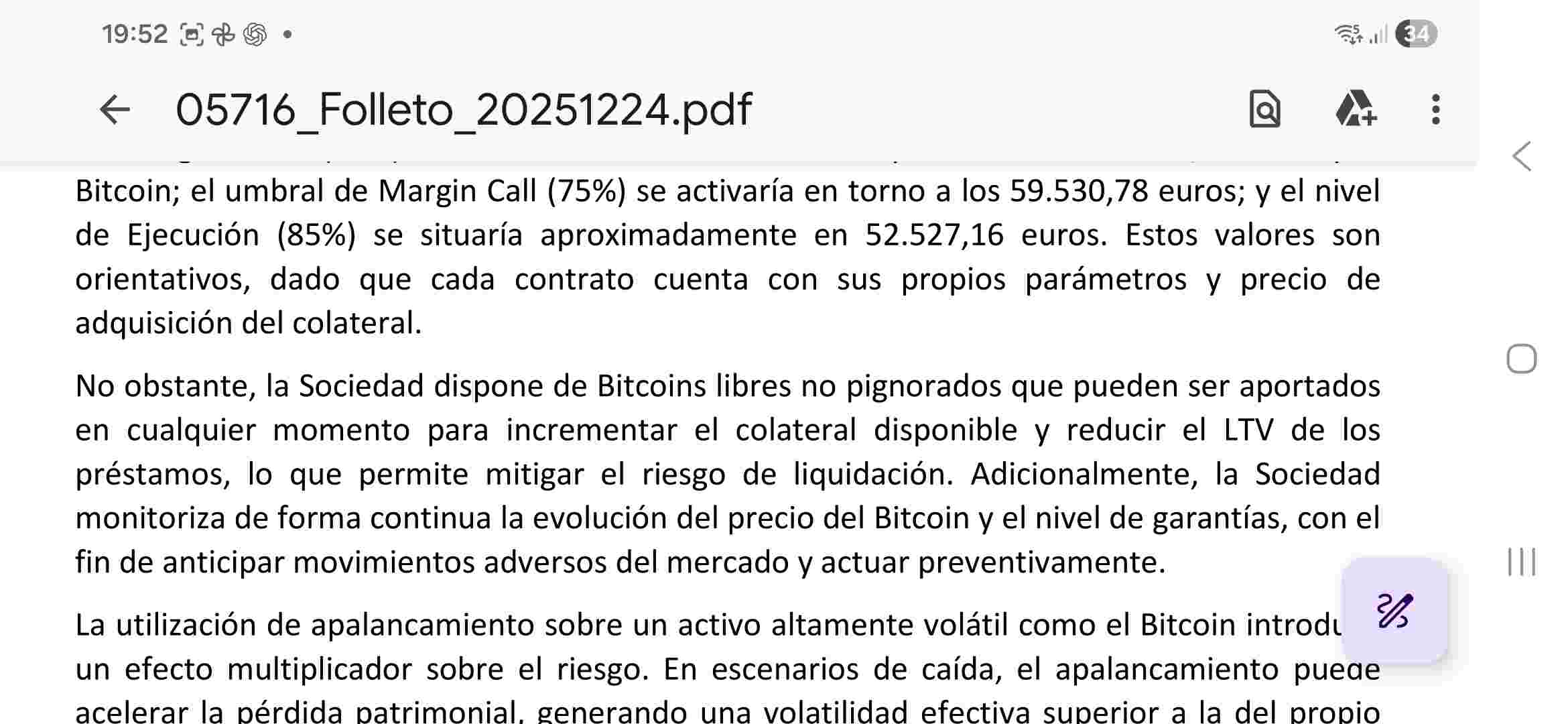 grafico de la accion Vanadi Coffee