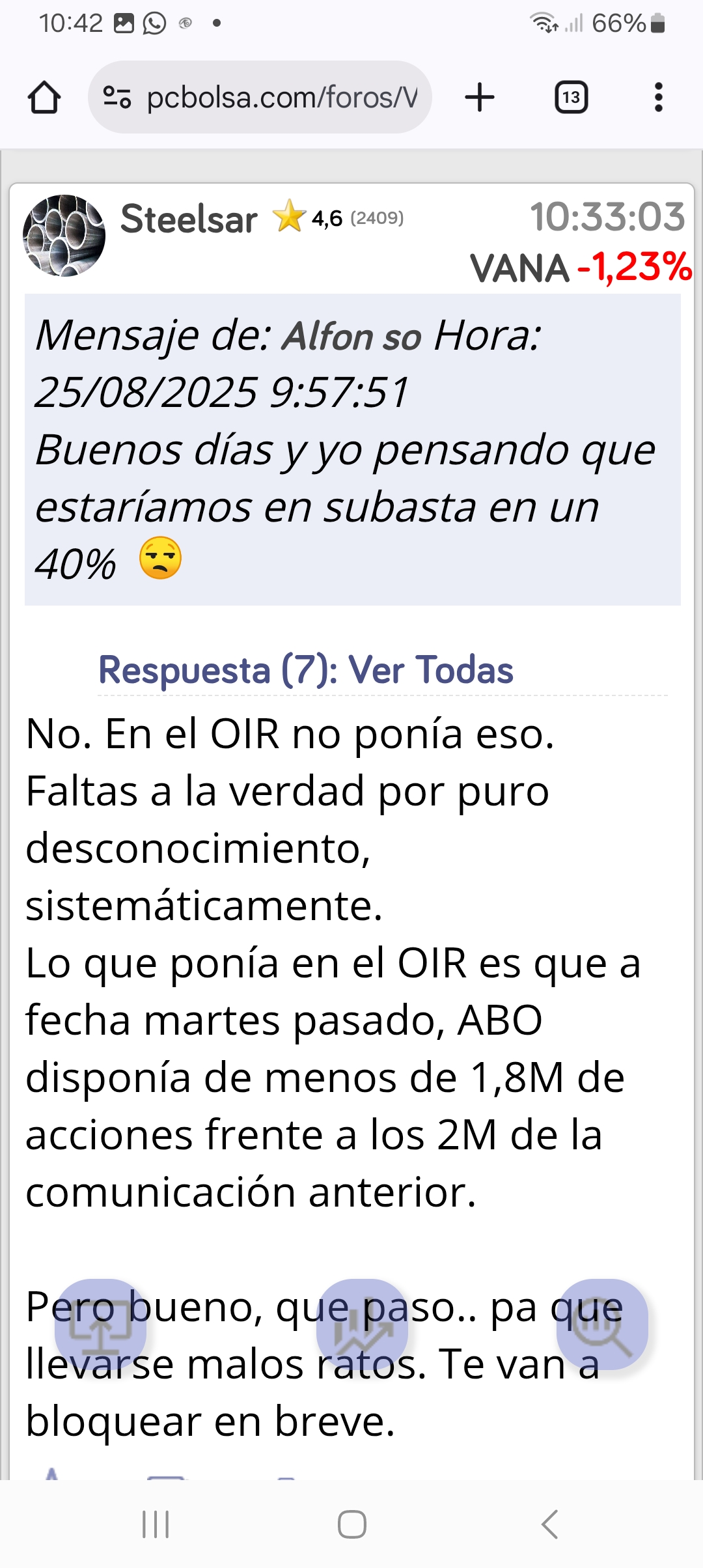 Esto es lo que dice que ponia en el OIR este tipo. Para que ya os deis cuenta de como es y como miente para su interes. Das mucho asco sinverguenza