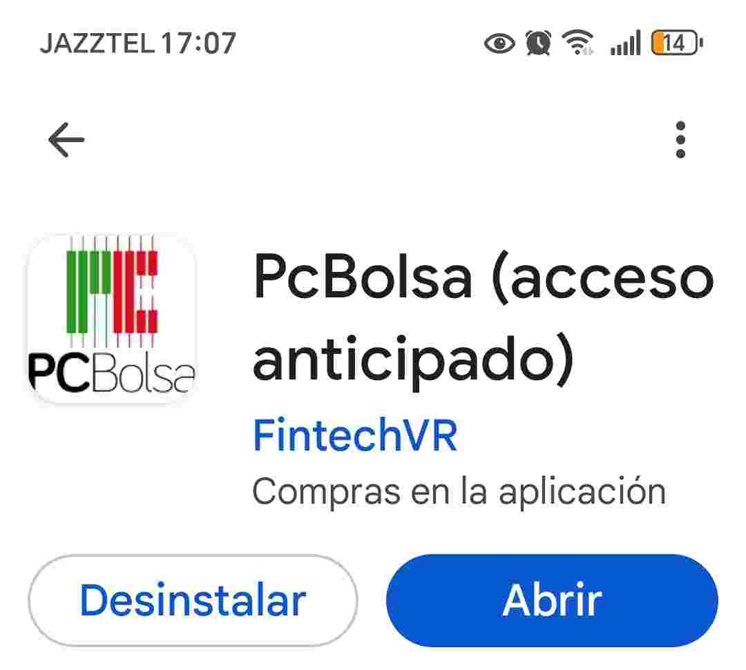 Buscar PCBOLSA y saldrá esa app con ese logo. Esa es