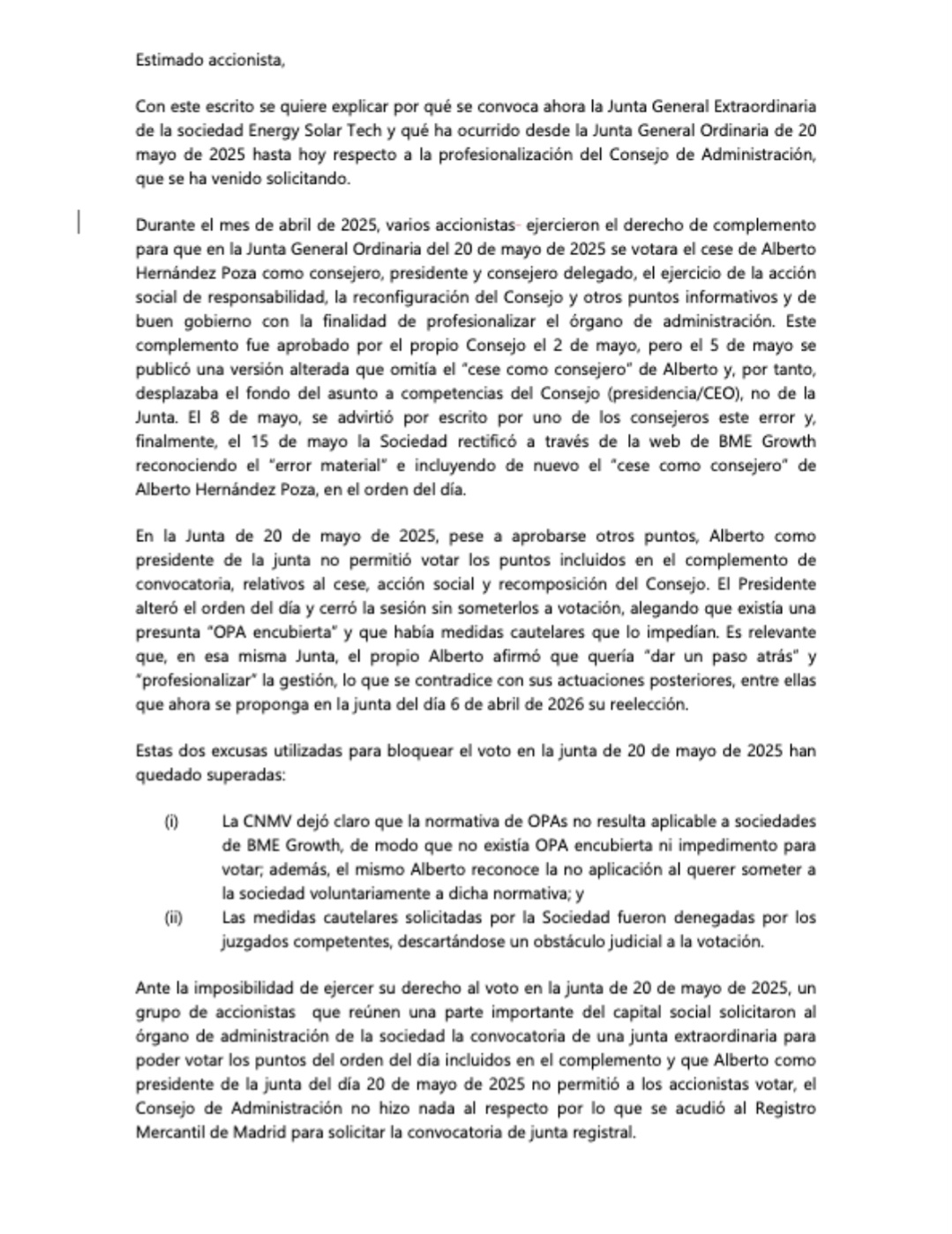 grafico de la accion Energy Solar