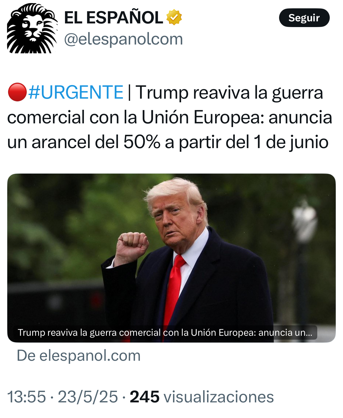 Trump acaba de tumbar el mercado europeo