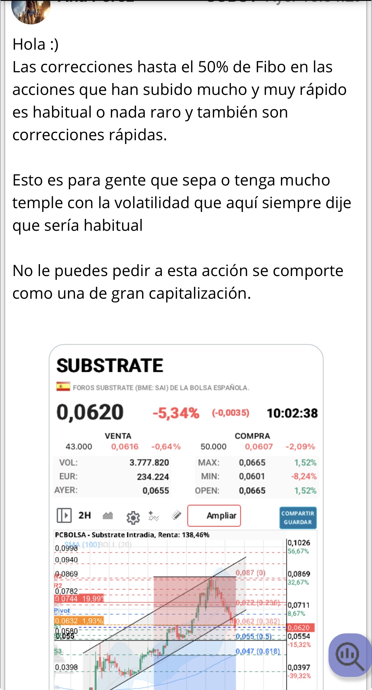 Fijaros como le cuesta poder tocar los 0,055 que es el objetivo
El HCH del amigo jjjj no está tan claro pero bueno cada uno ve lo que quiere ver …
Este gráfico mío es de ayer
No todos somos iguales