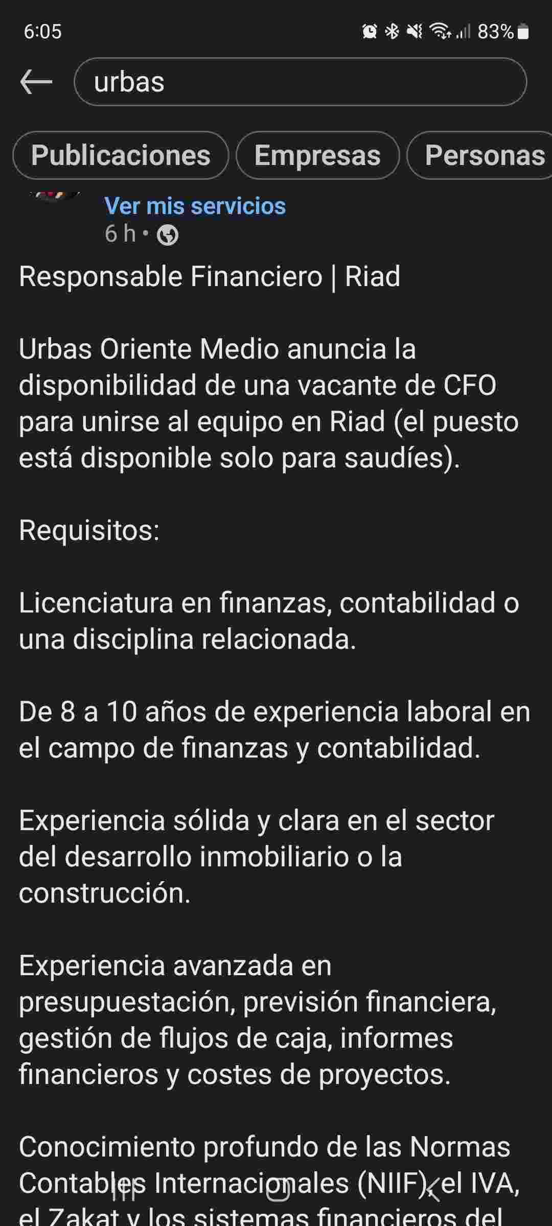 Buenos días.. sí.. hay que ser prudente, esperar que la decisión del juez sea ecuánime y nos ayude a todos, accionistas, trabajadores y familias y acreedores a poco a poco salir adelante. ya con la compra que hicieron en forthia me hacer ser un poco más optimista.. en Linkedin me saltó una oferta de trabajo en urbas de Arabia que adjunto link.. bueno suerte a todos!