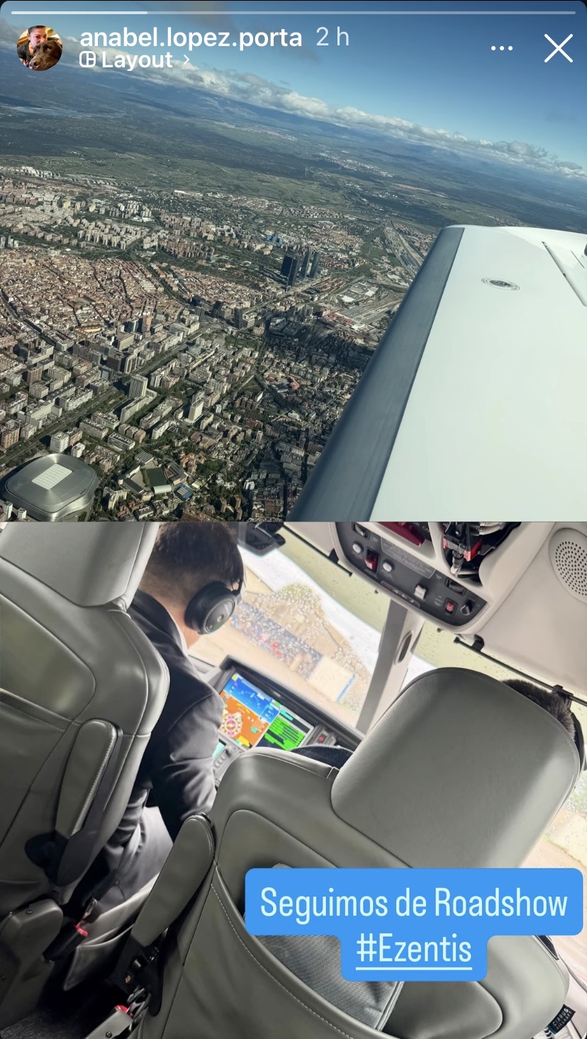 Ezentis sigue de Roadshow pre ak. Elías sobrevolando el Santiago Bernabéu a esta hora