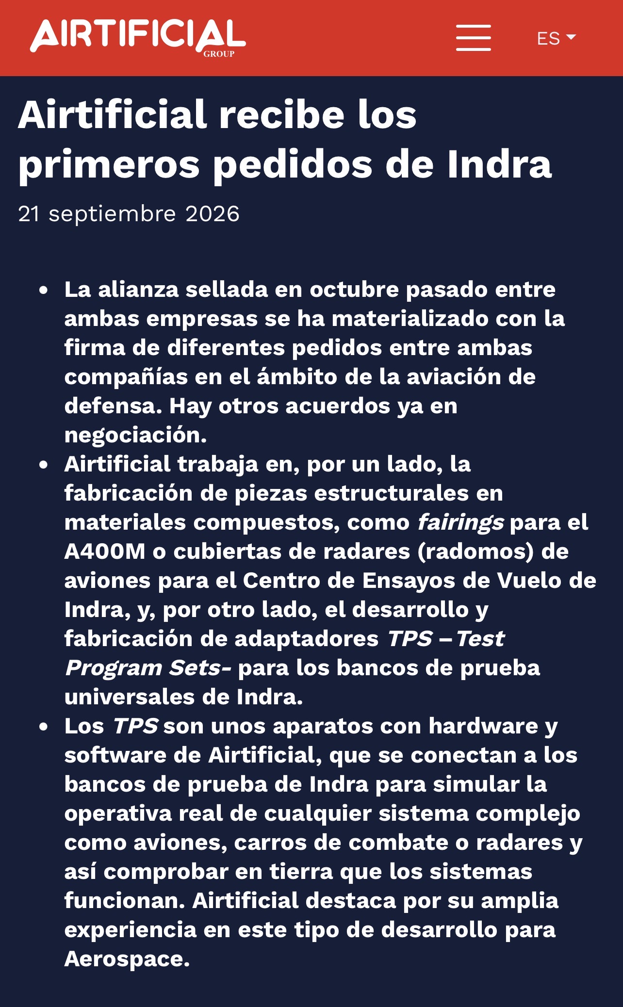 Es la única empresa tecnológica que cotiza en España experta en robótica industrial e inteligencia artificial además de que fabrica piezas de un material muy resistente y ligero muy valorado en el sector aeroespacial y de defensa y del espacio.
También es experta en bancos de pruebas con IA.
Un caramelo salvo para este ilustre foro que el caramelo lo tienen atragantado <span class="Emo25"> </span> jajaja