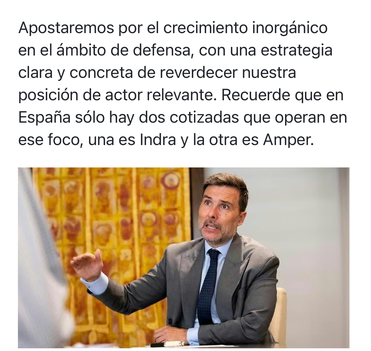 Ese miente más que habla. jjjj
Además estuvo con Airtificial en la firma del Hürjet y nos conoce de sobra.
Es un manipulador como todos.
Pero vamos que aquí os la fui recomendando antes de subir por lo de defensa.