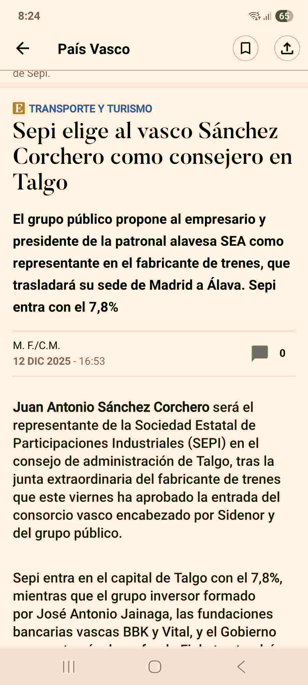 grafico de la accion Talgo