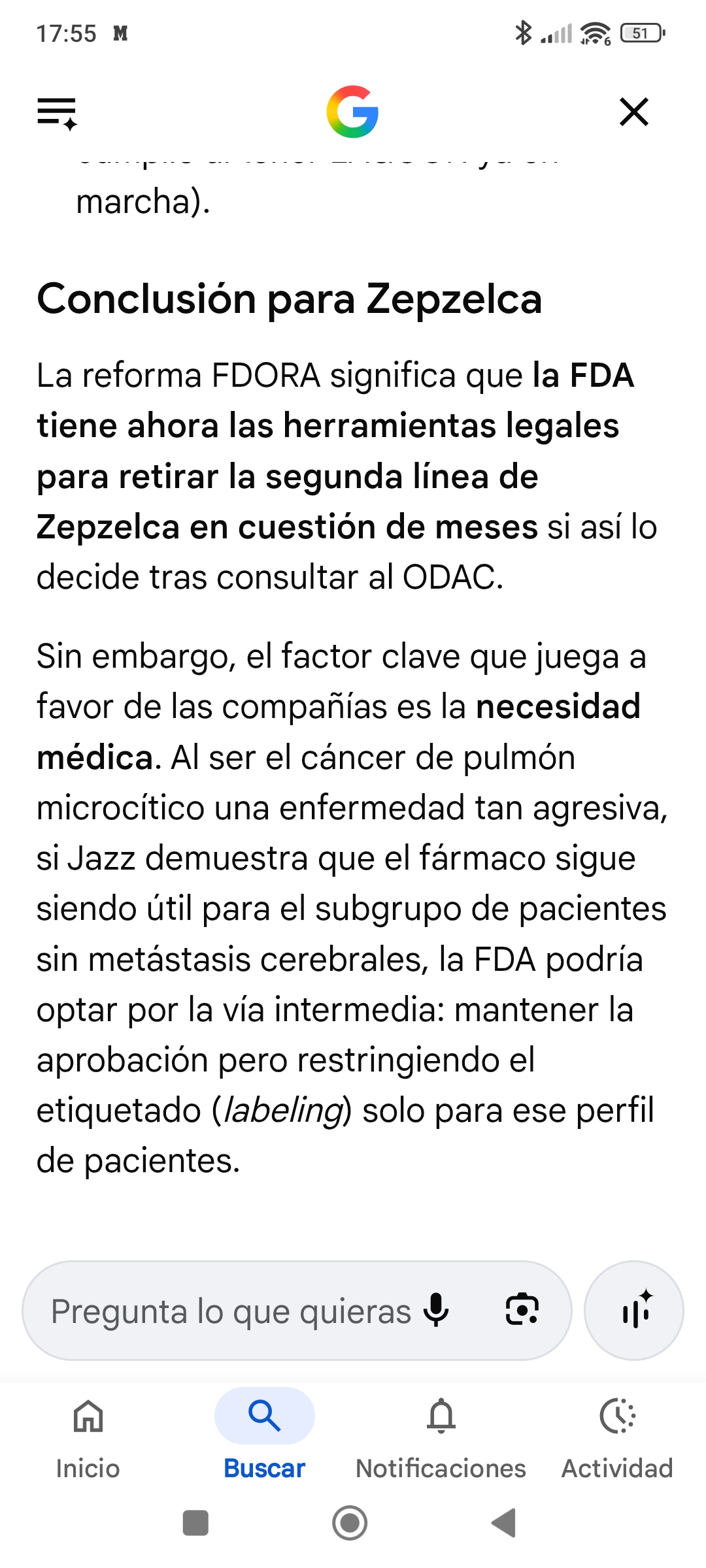 Es posible seguir en mercado USA para un subgrupo de pacientes