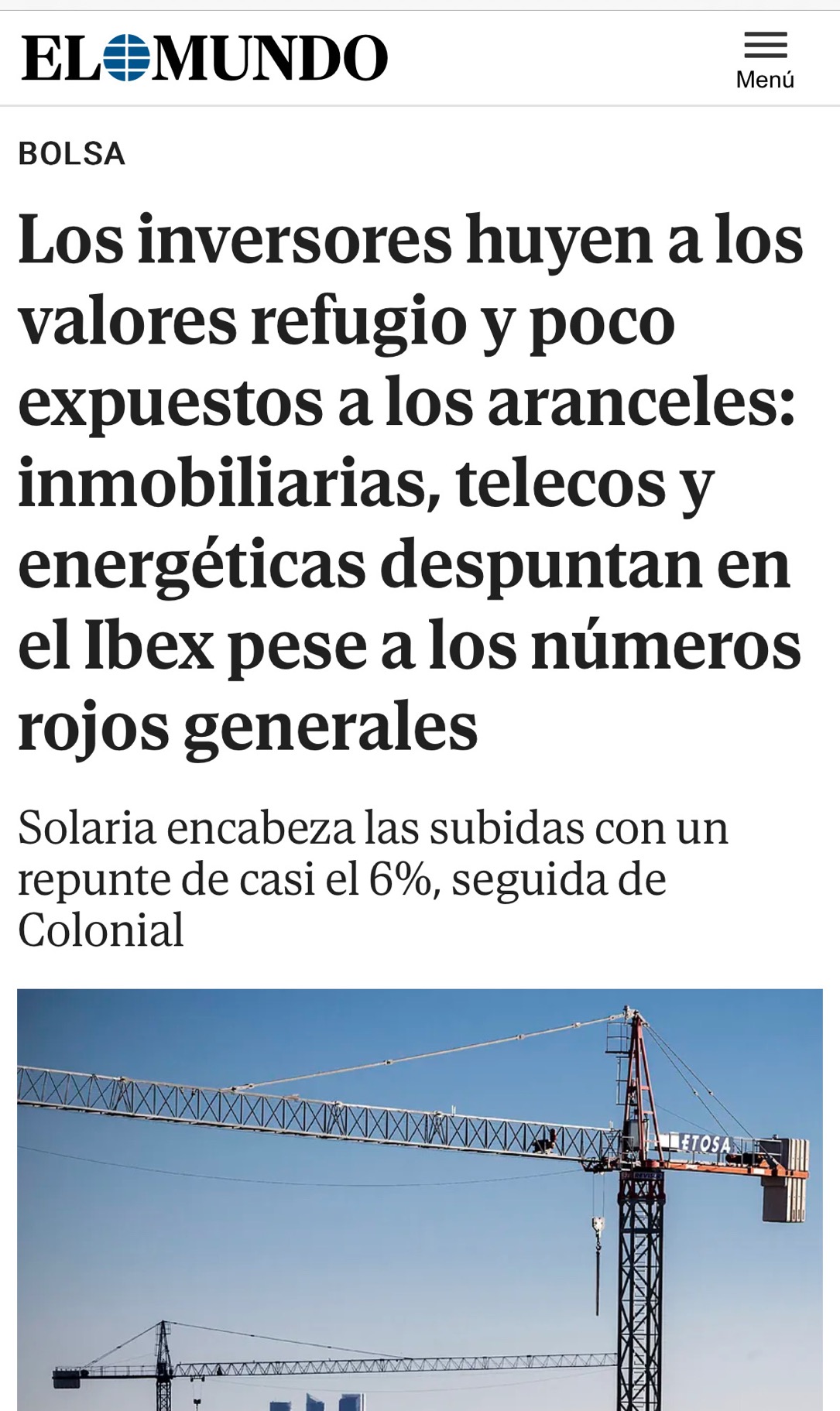 La prensa constatando la rotación