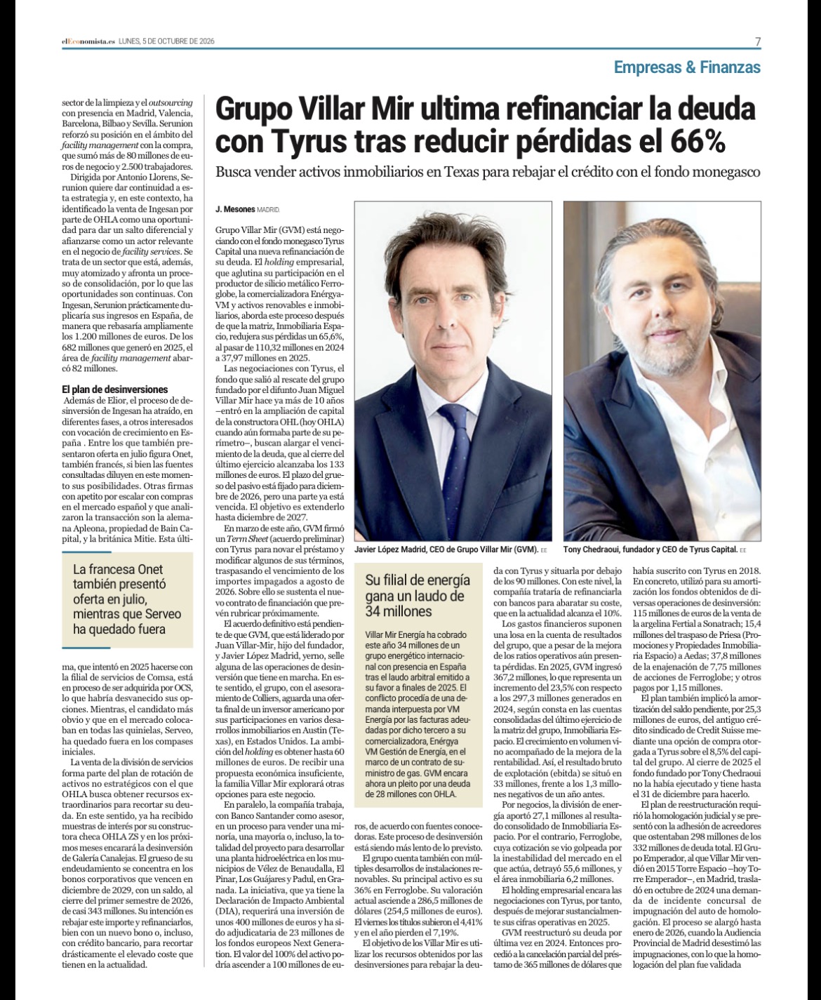 Segunda parte y noticia del Grupo Villar Mir!