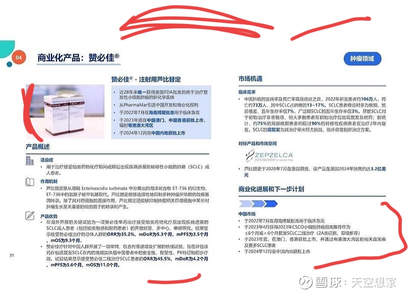 Y después hay rollos de Luye que no están en su pág web general , están en las subsidiarias , .donde hay PDFs con todos sus medicamentos ,..aquí Zepzelca,..vemos la nueva caja de China Continental ,y hablan sobre Lurbi.