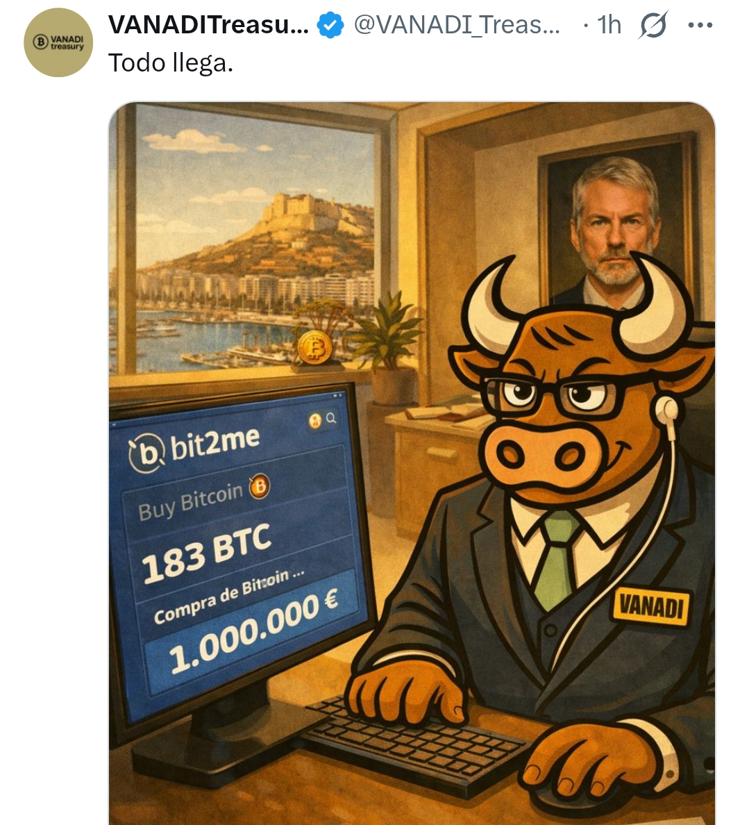 Supongo que con este tweet de have una hora, quieren decir que van a comprar 17-18 btc...