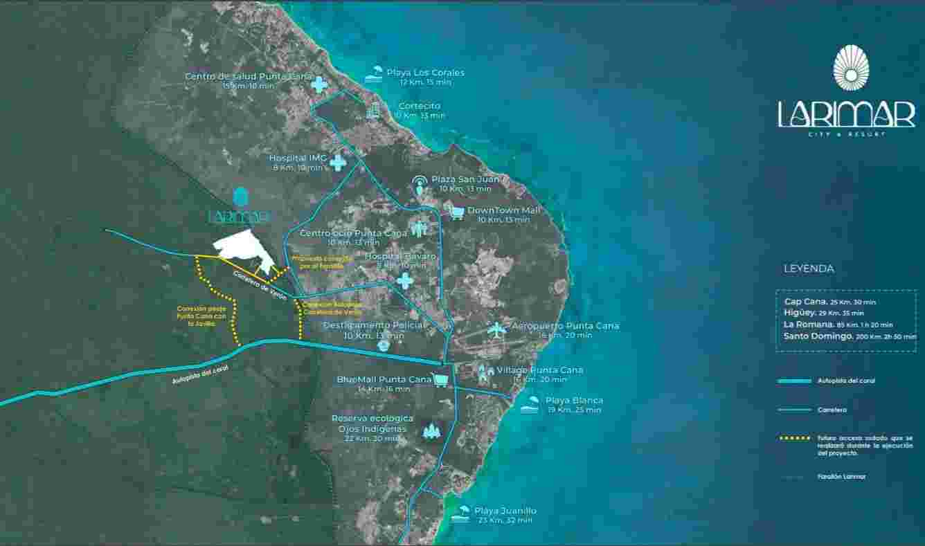 Ubicación Larimar y nuevas conexiones.