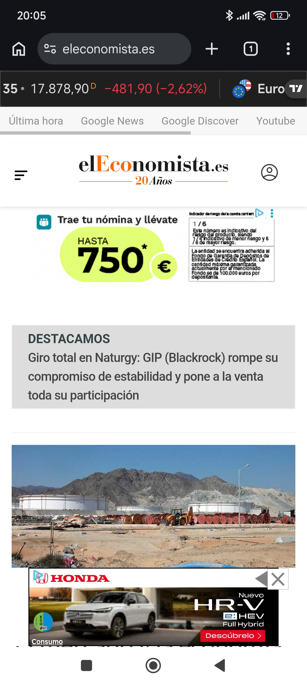 grafico de la accion IBEX 35