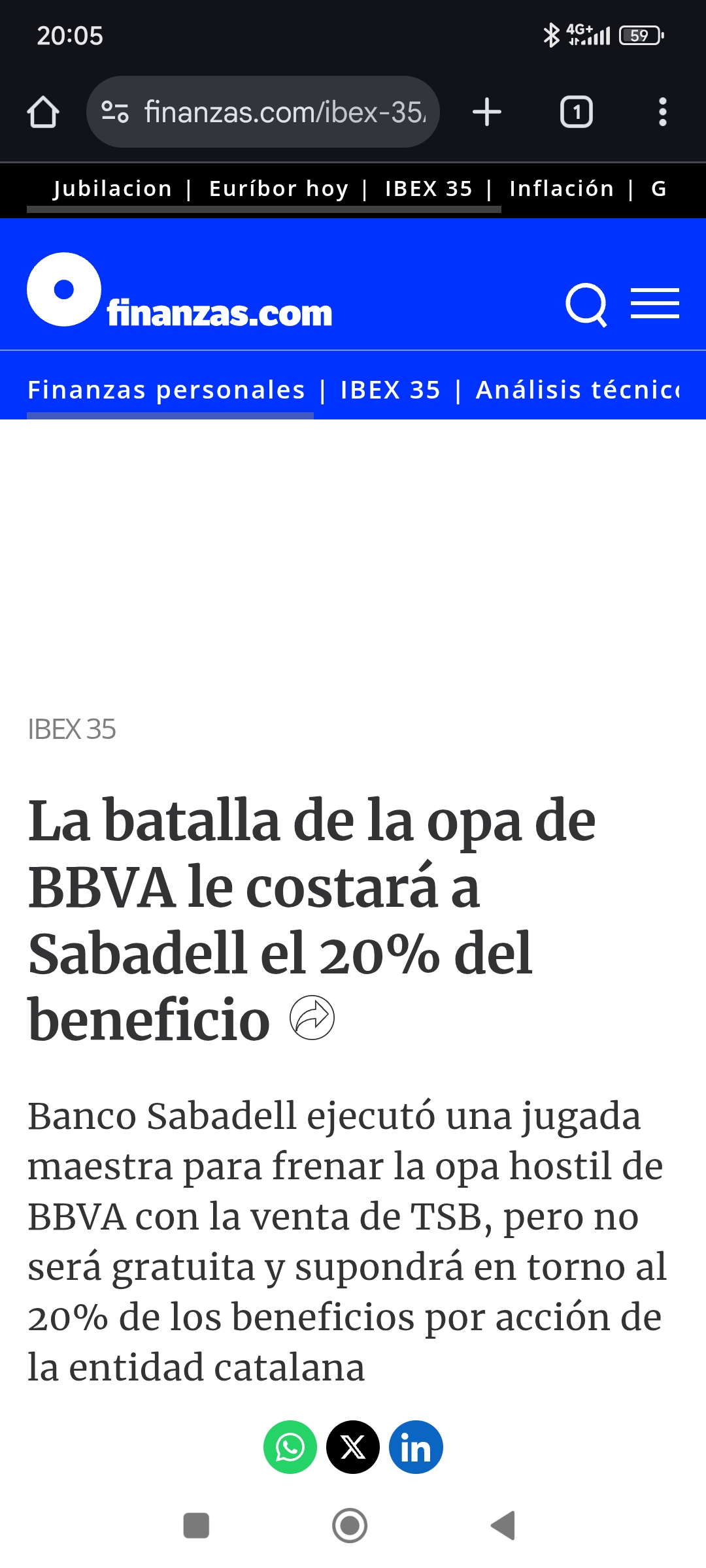 grafico de la accion IBEX 35